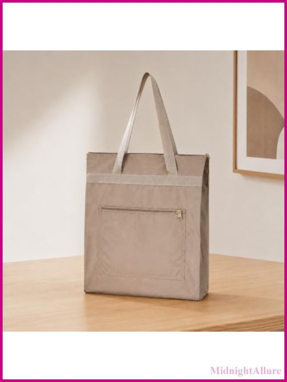 Foldable Waterproof Oxford Shopping Tote Shoulder Bag Zipper Pocket